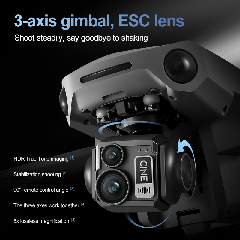 Drone Gps Rc Tt36 - 8K 3 Axis Gimbal Brushless 7.2in