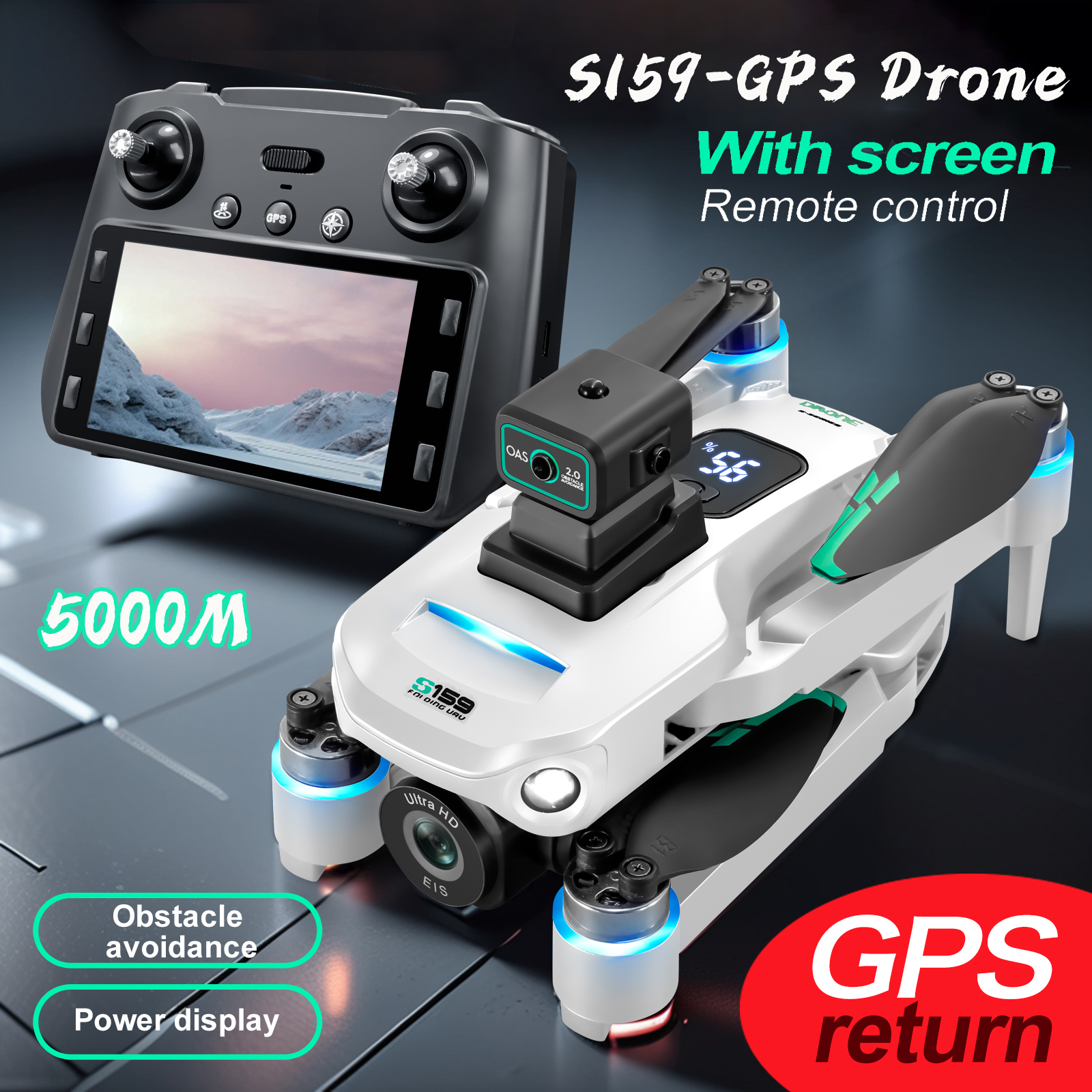 Drone Rc Gps S159 - New S159 GPS Drone 8K HD