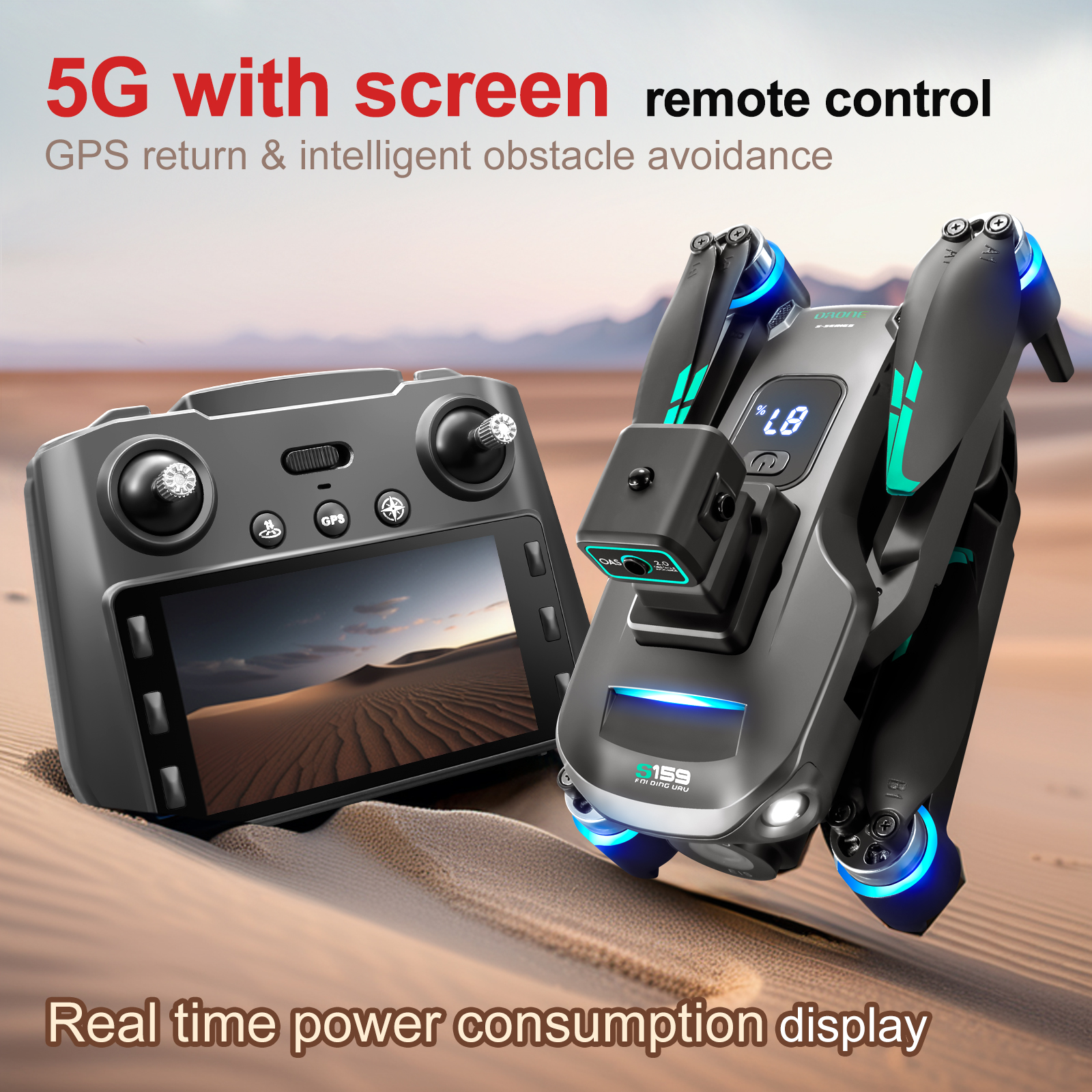 Drone Rc Gps S159 - S159 GPS Drone 8K HD Camera
