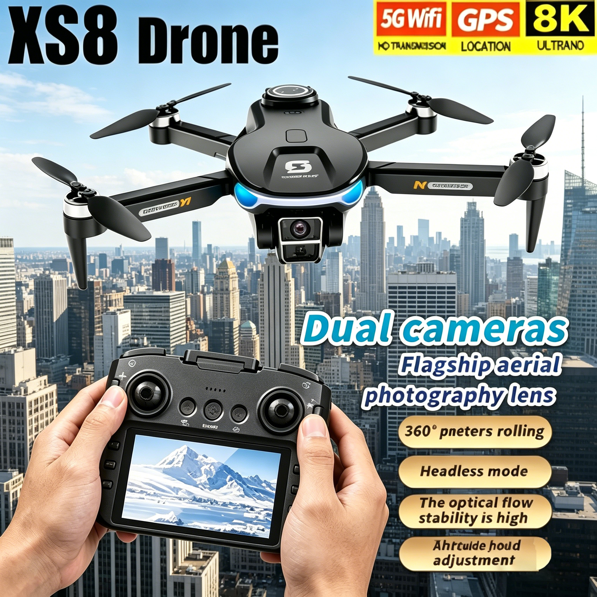 Drone Gps Rc Tt36 - HD 8K Professional GPS Drone with