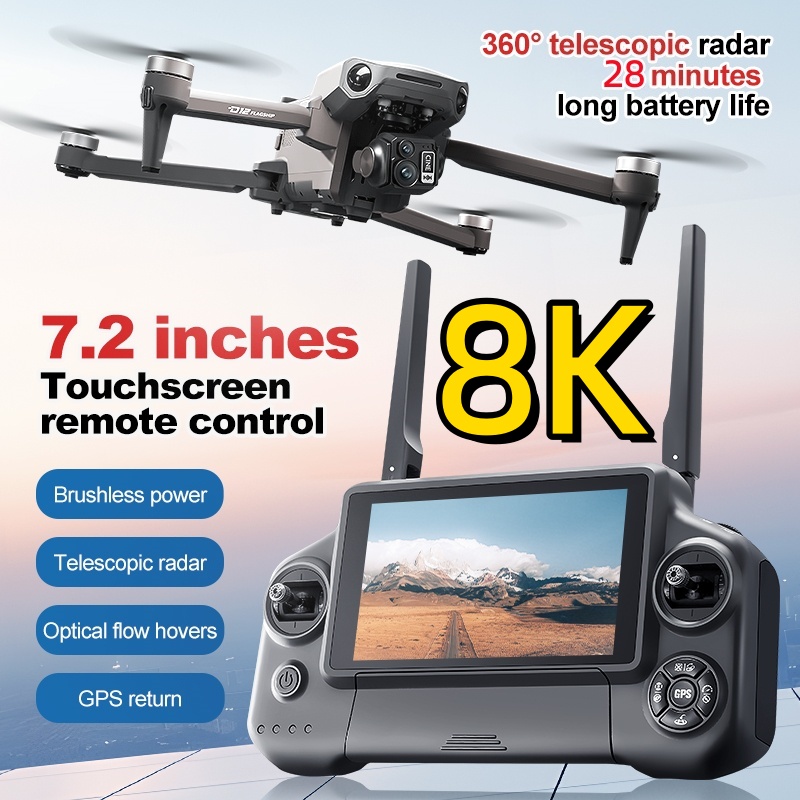 8K 3 Axis Gimbal Brushless 7.2 - Drone Gps Rc Tt36 avaliação e preço