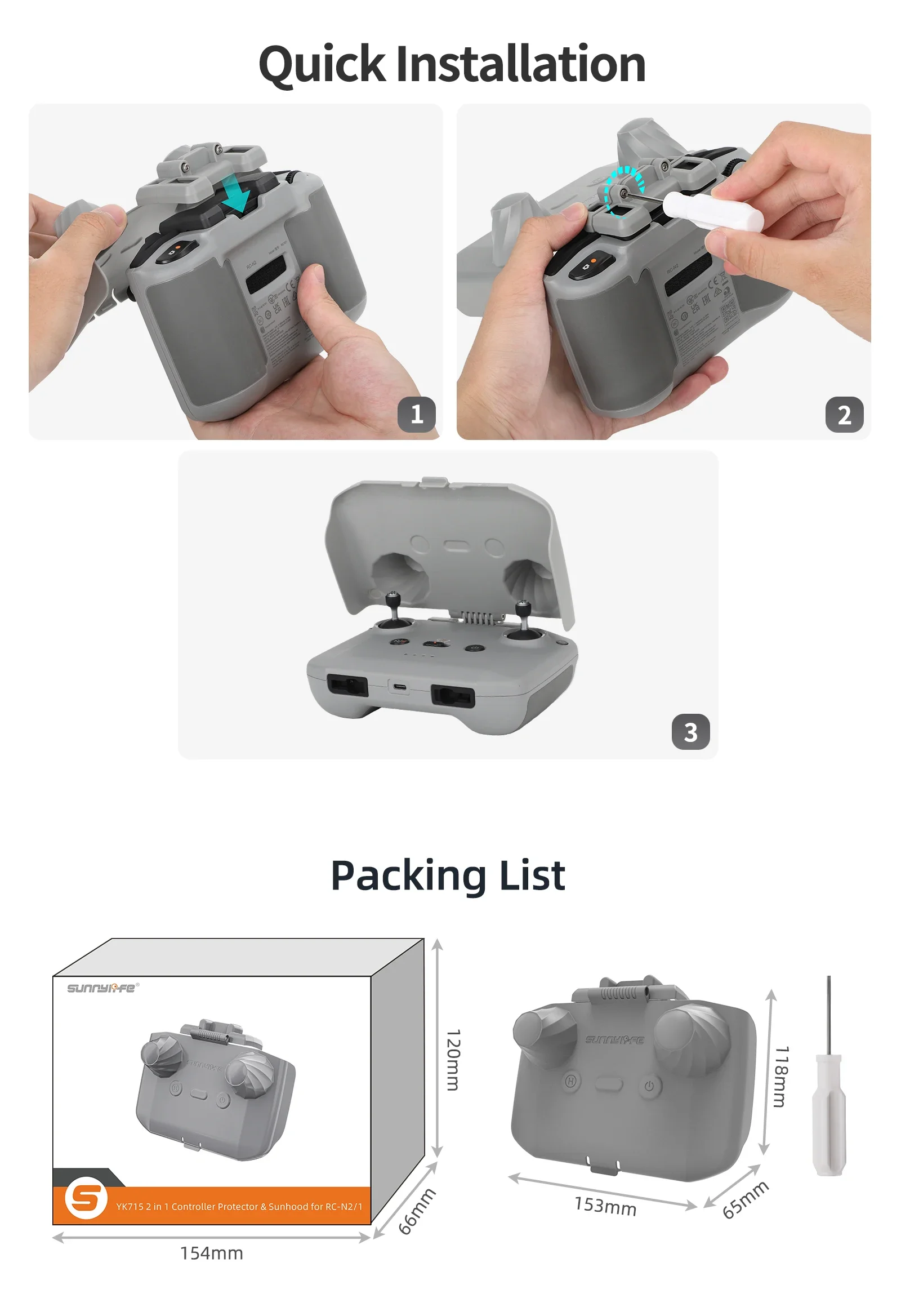2 in 1 Controller Protector Su - Drone Dji Rc N2 avaliação e preço