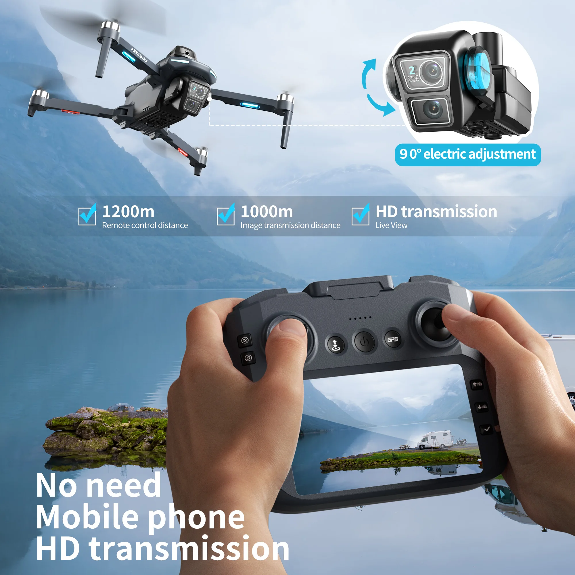 Lenovo XT606 Drone Professiona - Drone Gps Rc Tt36 avaliação e preço
