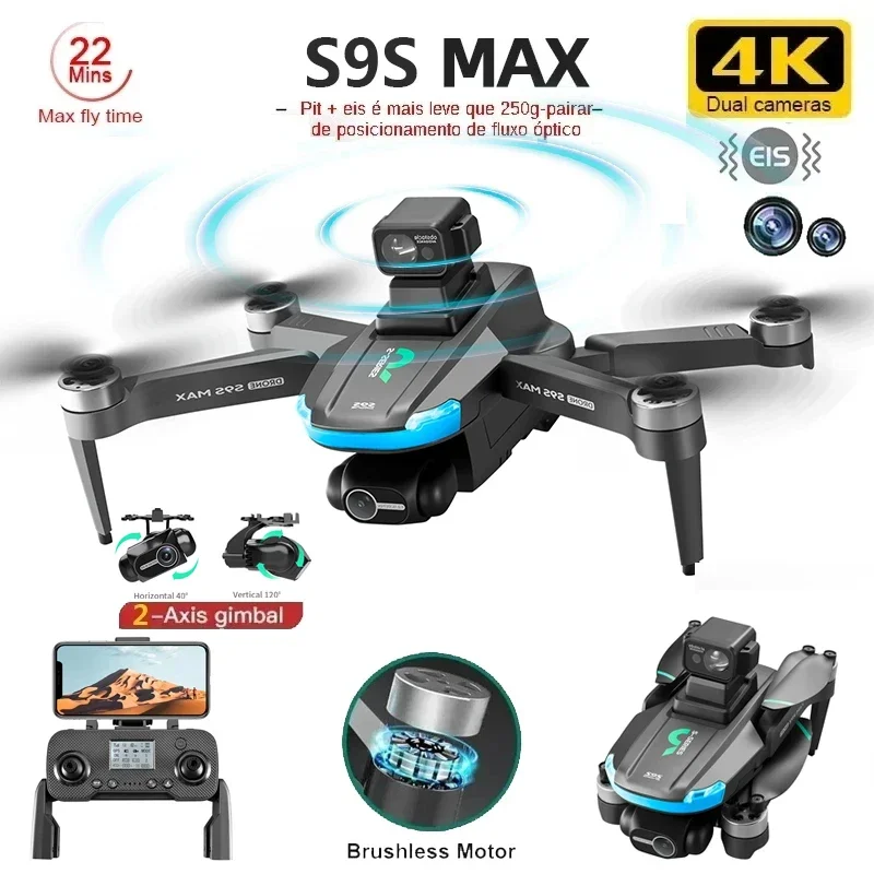 NEW S9S MAX MINI Drone 4K 2-Ax - Drone Gps Rc Tt36 avaliação e preço
