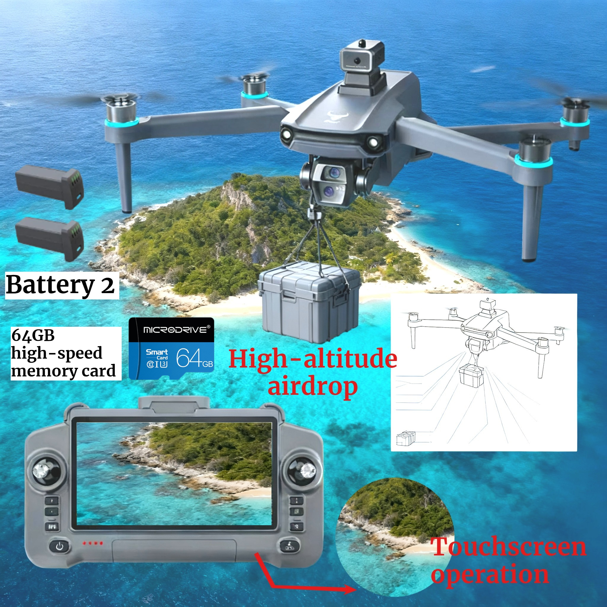Drone GPS 8K HD Camera Aerial  - Drone Gps Rc Tt36 avaliação e preço