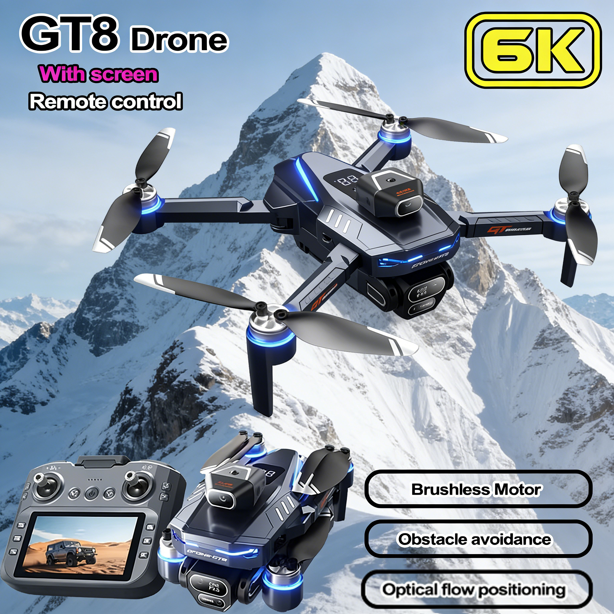 2026 New Original GT8 Drone 4K - Drone Gt8 Rc avaliação e preço