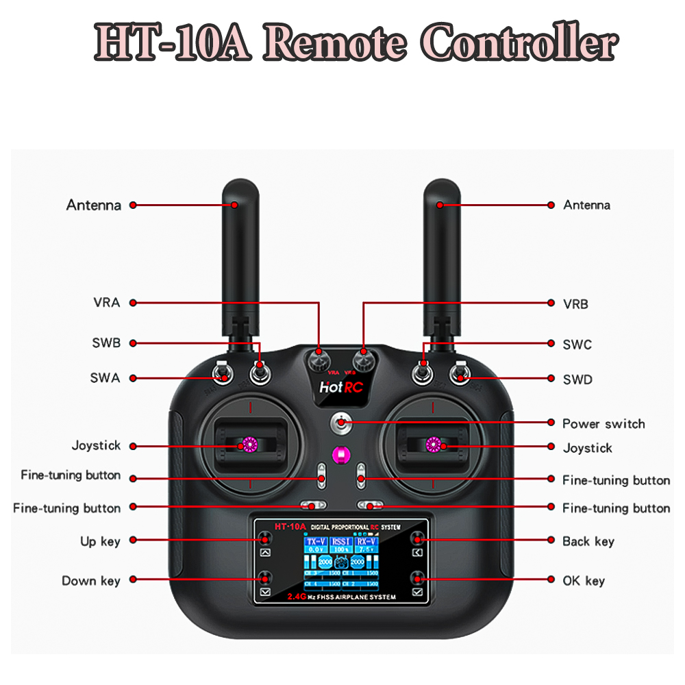 Hotrc HT-10A 2.4G 10CH Transmi - Drone And Car avaliação e preço