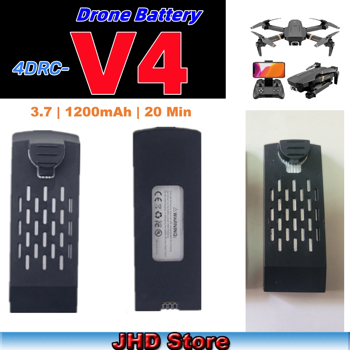 JHD Bateria 4DRC V4 Battery 3. - Lyzrc Drone avaliação e preço