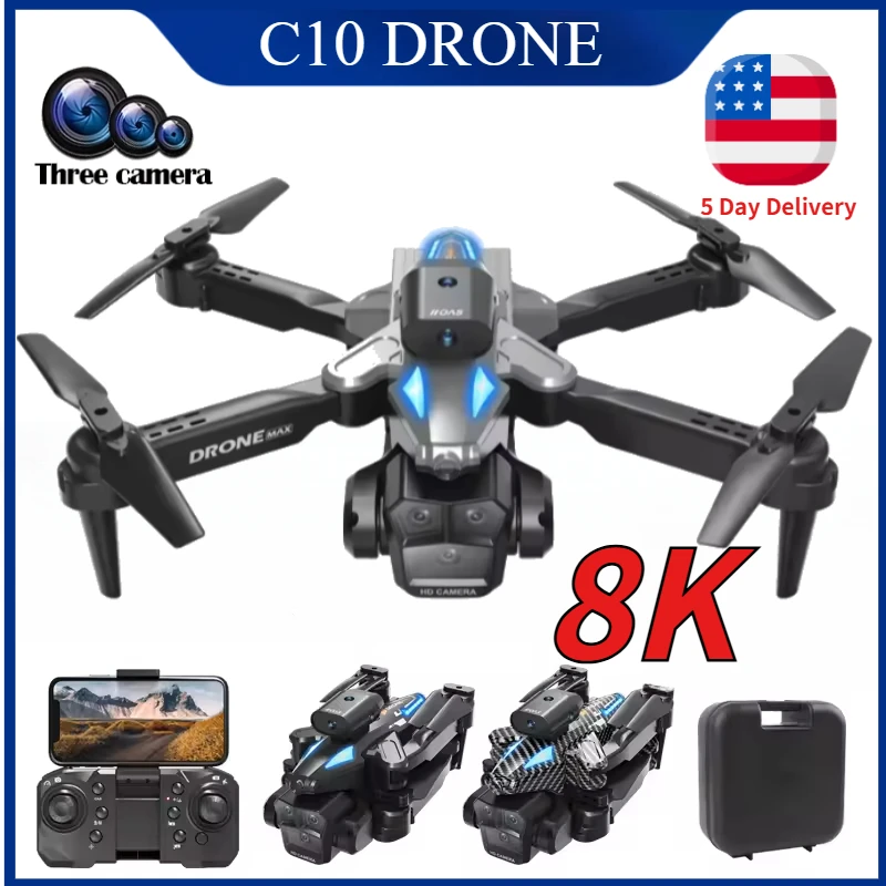 C10 8K HD RC Drone with Triple - Drone Without Rc avaliação e preço