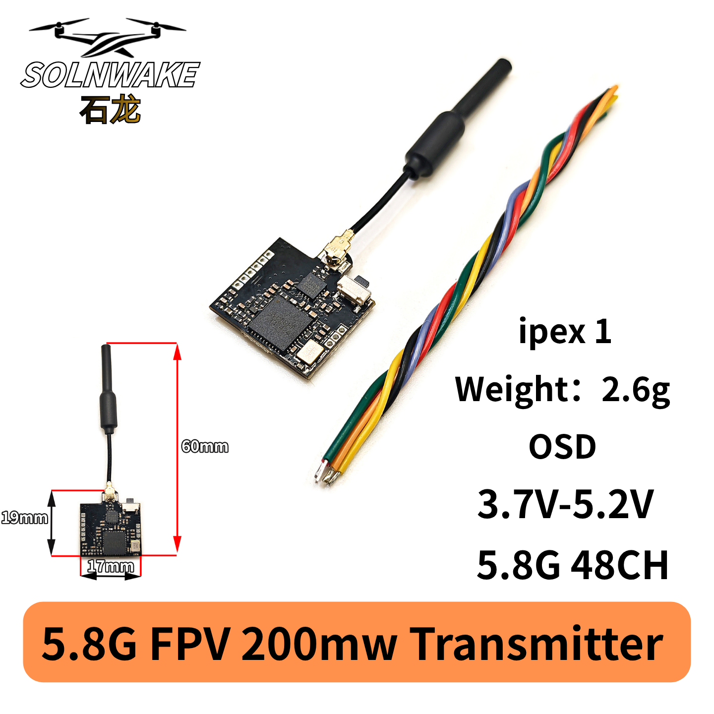 SLONWAKE Nano 5.8G 48CH 200mW  - Drone Rc1 avaliação e preço