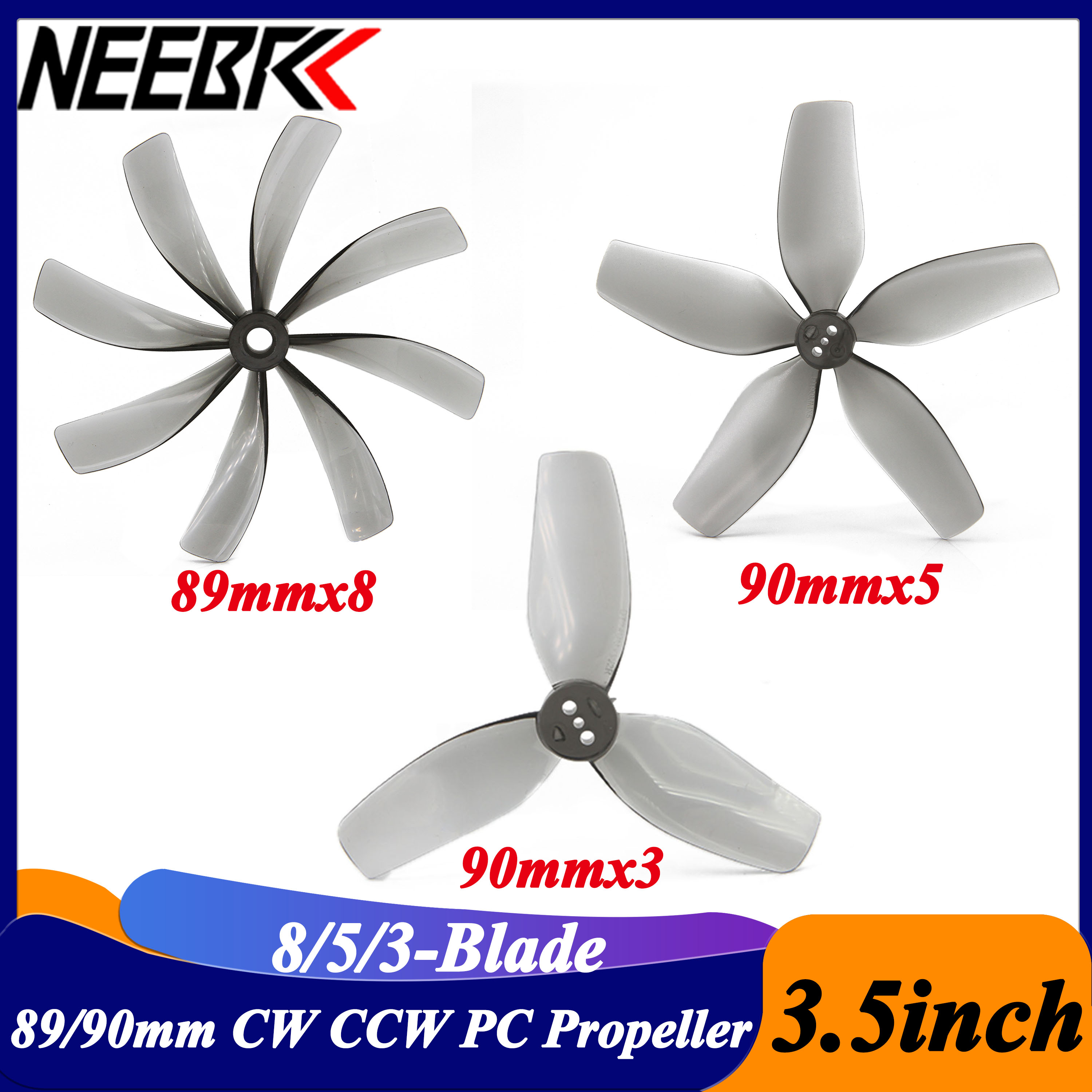 2Pairs 3.5inch 89x8 90x5 90x3  - Drone Rc Diy avaliação e preço