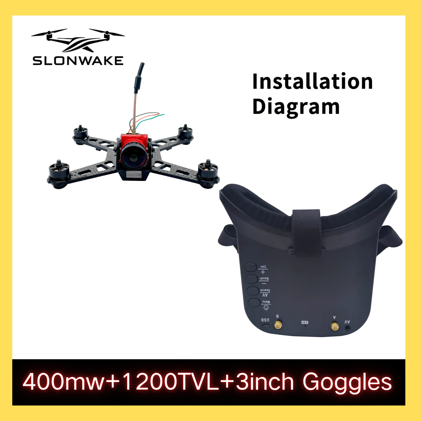SLONWAKE 5.8G 48CH FPV 400mw V - Drone And Car avaliação e preço