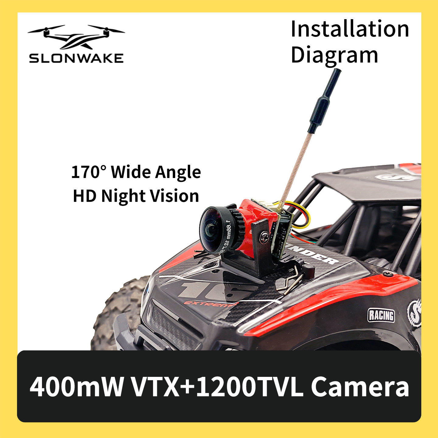 SLONWAKE 5.8G 48CH FPV 400mw V - Drone And Car avaliação e preço