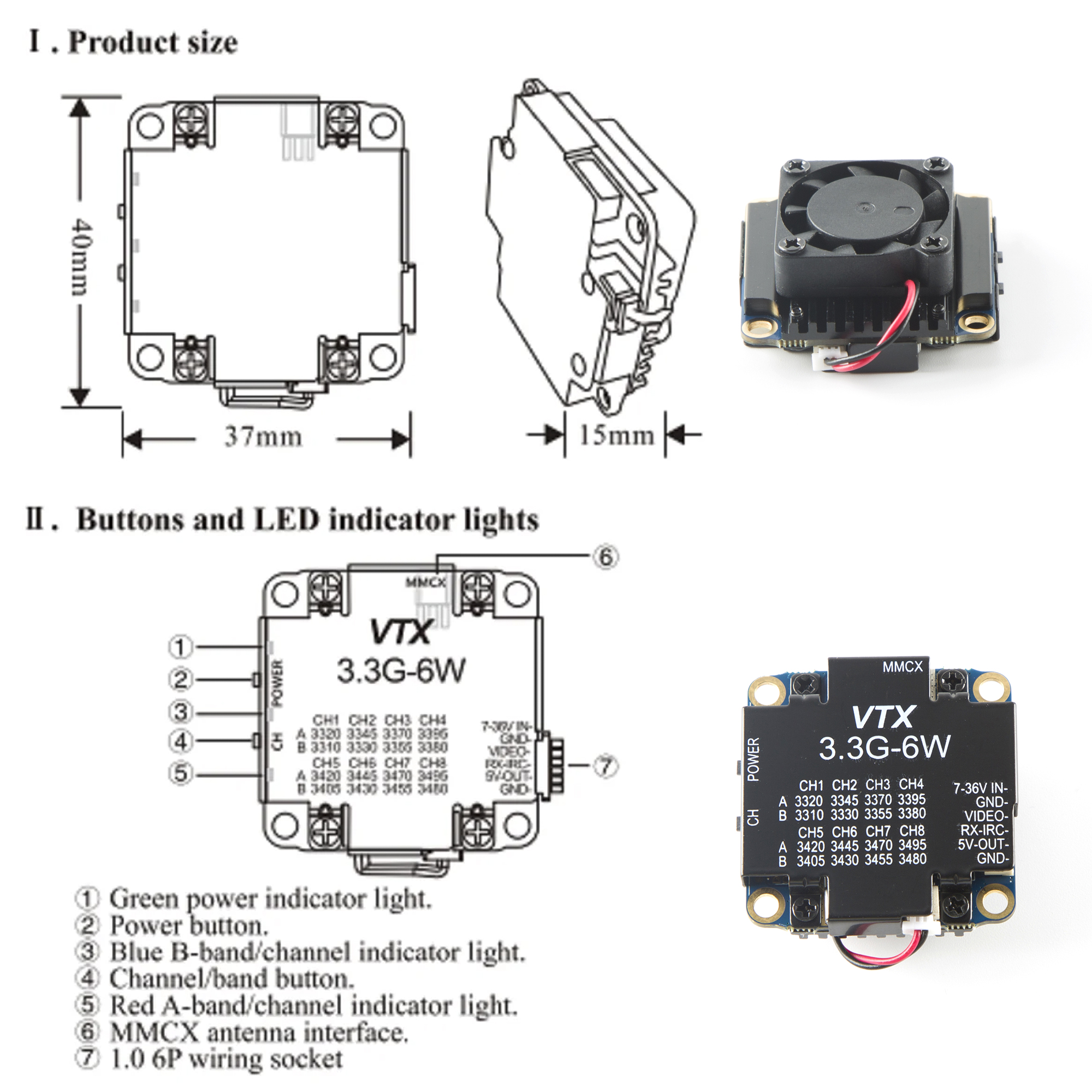FPV Video Transmitter 3.3G 6W  - Drone Rc Diy avaliação e preço