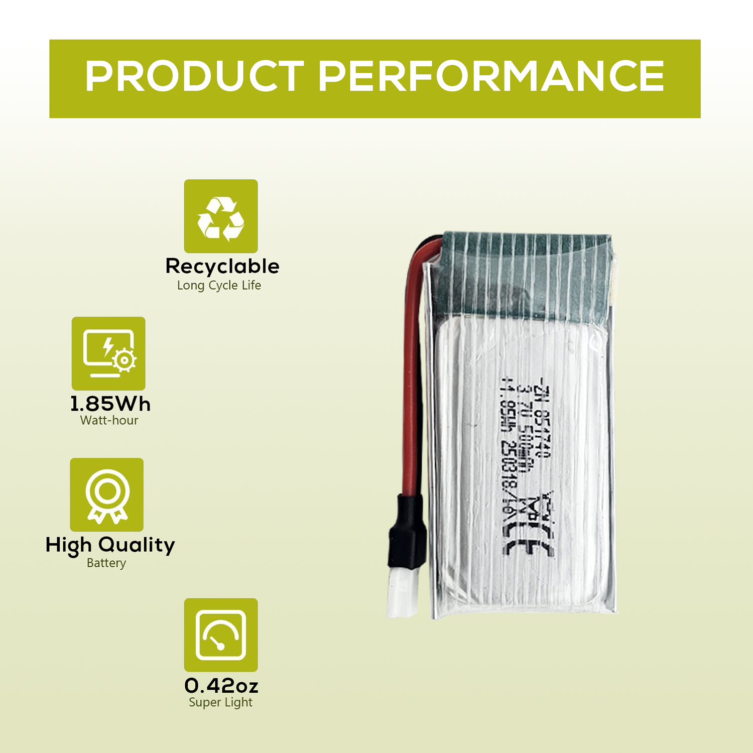 5Pcs 3.7V 500mAh LiPo Batterie - Drone Rc Jet avaliação e preço